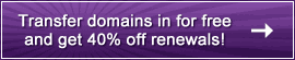 40% off of all domain renewals